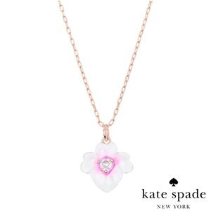 HP✨ Kate Spade rose gold pink pansy necklace